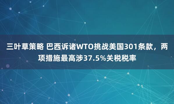 三叶草策略 巴西诉诸WTO挑战美国301条款，两项措施最高涉37.5%关税税率